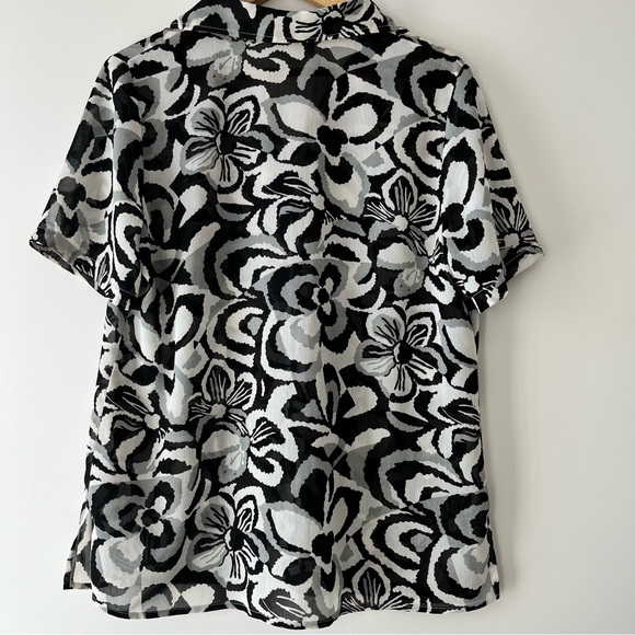 Vintage Millers Sheer Button Up Blouse Size 14 - Picture 3 of 6